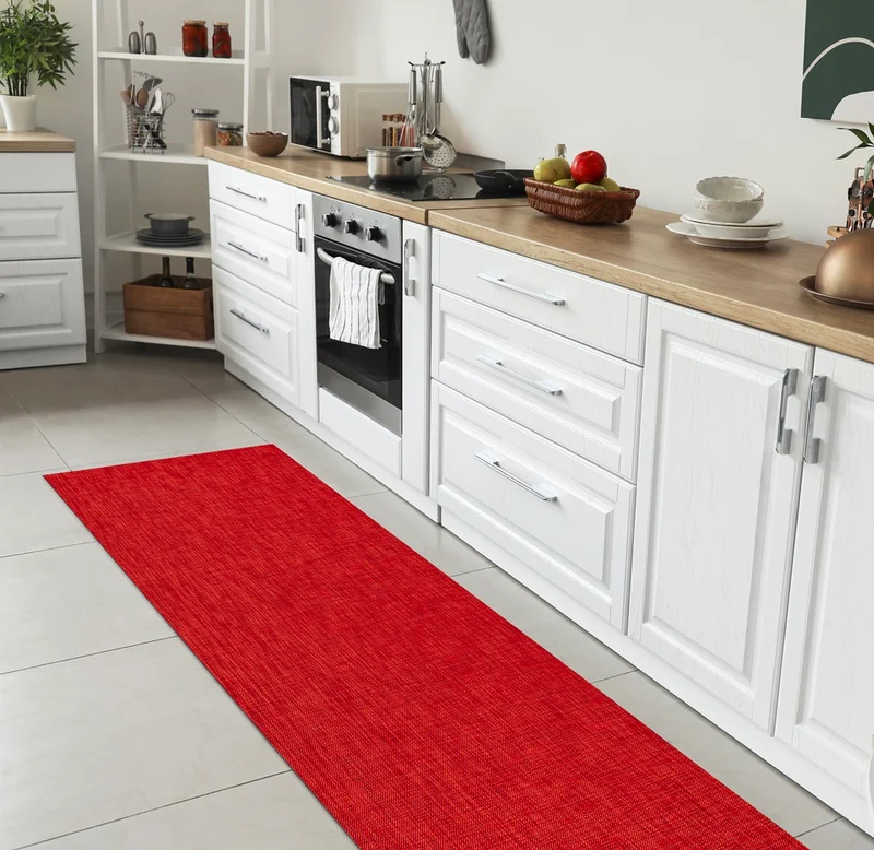 Tappeto Cucina Passatoia Antiscivolo Multiuso Vittoria rosso Il Gruppone