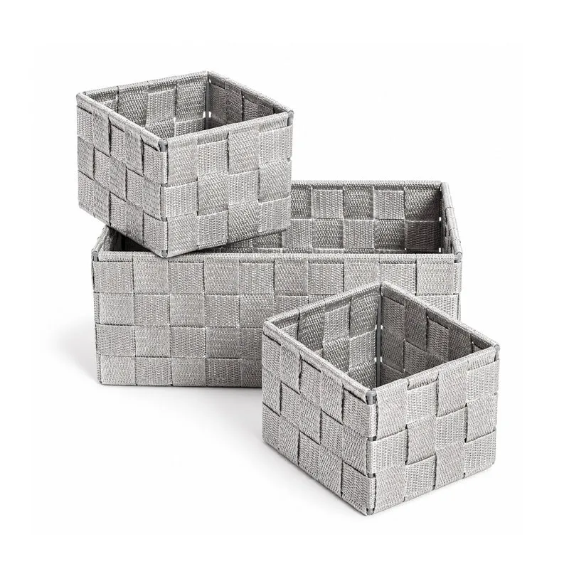 Set 3 Cestini Portaoggetti Effetto Rattan Il Gruppone