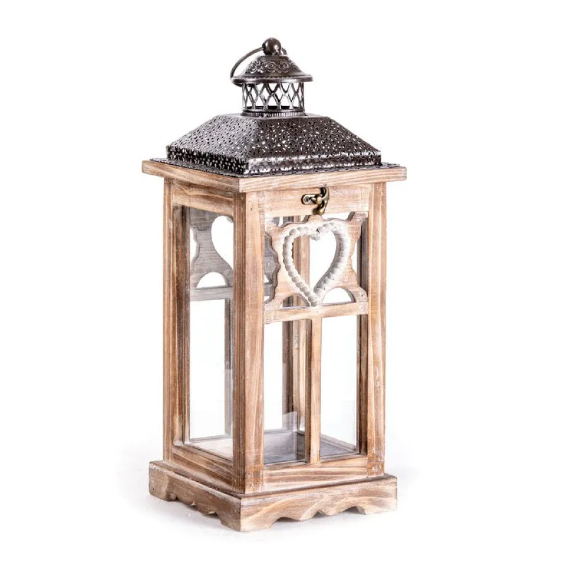 Lanterna Portacandela in Legno Decorazione Shabby Chic Il Gruppone
