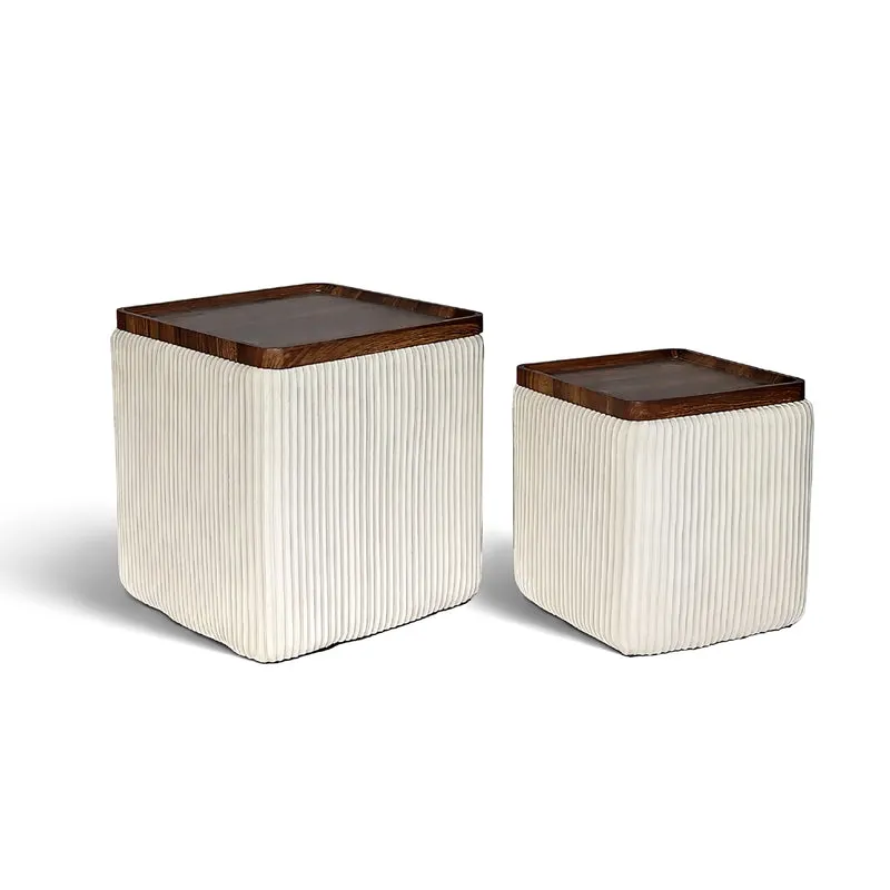 Set 2 Pouf Contenitore Quadrati in Velluto Il Gruppone