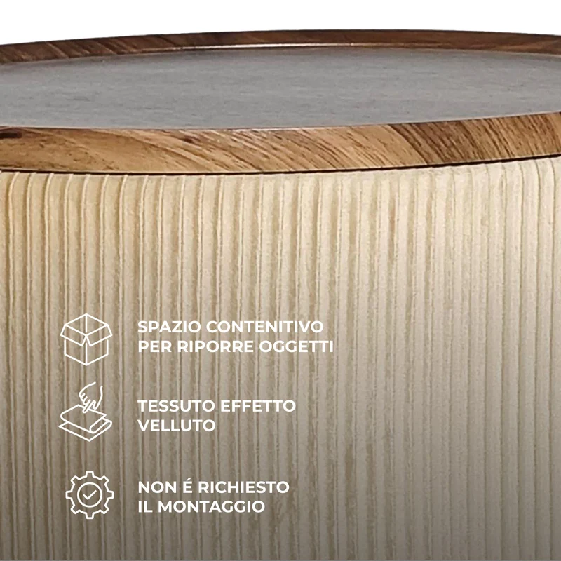 Set 2 Pouf Contenitore Rotondi in Velluto Il Gruppone