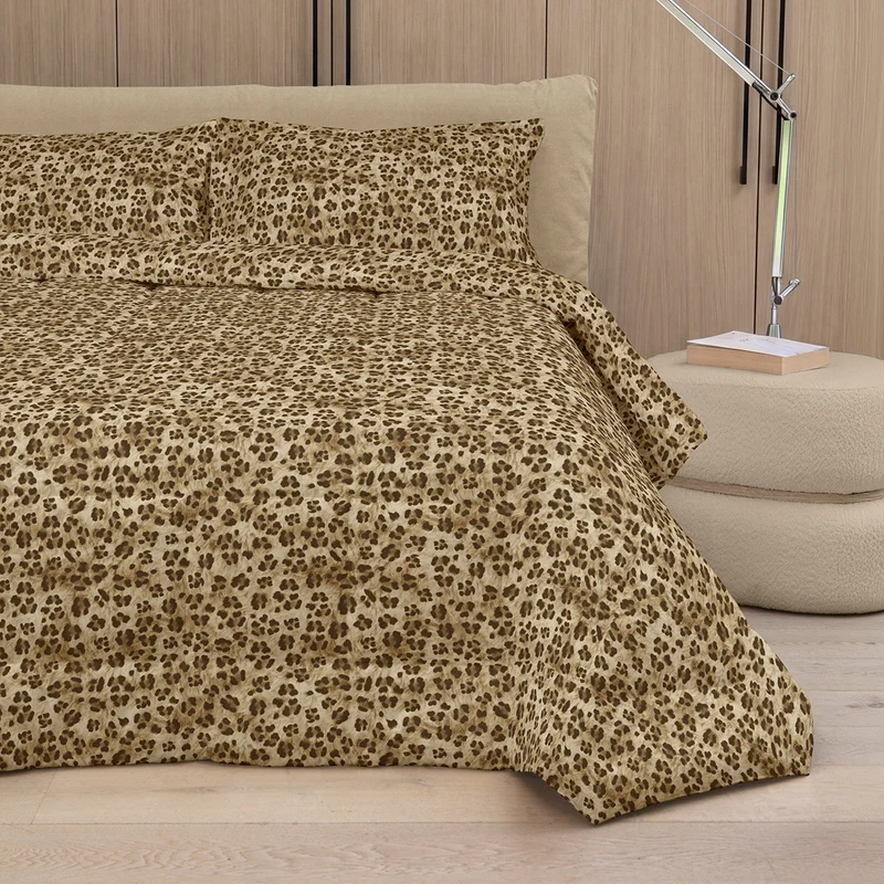 Trapunta in Percalle di Puro Cotone Fantasia Animalier - Tabby