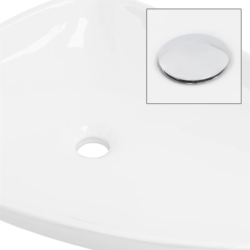 LuxeBath | Waschbecken Dreieckig ohne Überlauf 690x460x130 mm aus Keramik Waschplatz Handwaschbecken für das Badezimmer
