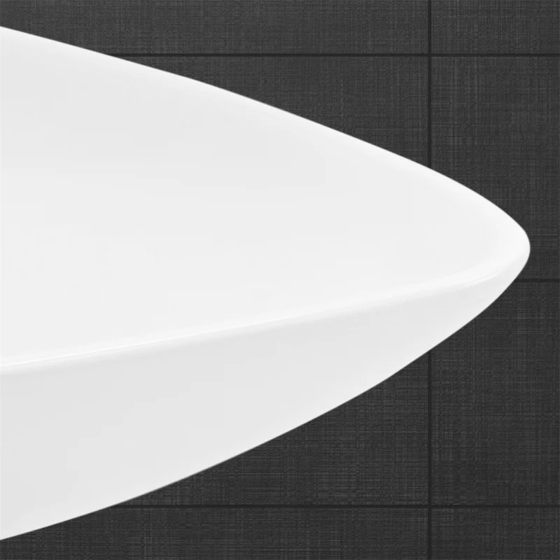 LuxeBath | Waschbecken Dreieckig ohne Überlauf 690x460x130 mm aus Keramik Waschplatz Handwaschbecken für das Badezimmer