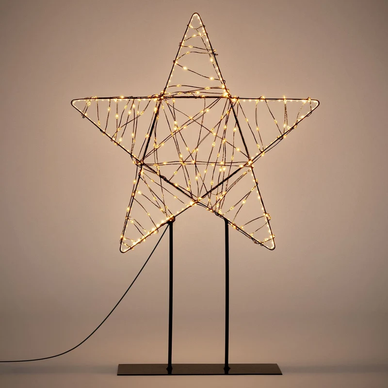 ECD Germany | LED Weihnachtsdeko mit Lichterkette, Metall-Leuchtdeko, Weihnachtsbeleuchtung Innen, mit Micro-LEDs, Warmweiß
