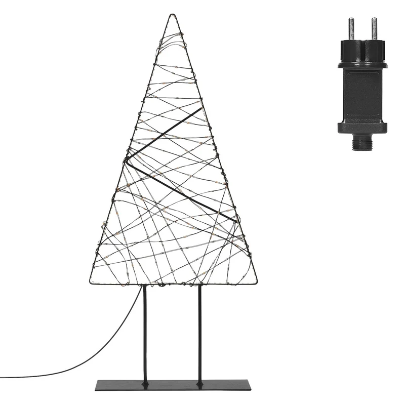 ECD Germany | LED Weihnachtsbaum 56 cm Metall Warmweiß Weihnachtsdeko mit Lichterkette Leuchtbaum auf Ständer Weihnachtsbeleuchtung Innen 330 LED
