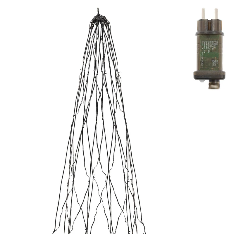 ECD GERMANY | LED Lichterkette für Fahnenmast und Weihnachtsbaum 8m Warmweiß 1440 LED Weihnachtsbeleuchtung Außen Garten Beleuchtung Baum Überwurf