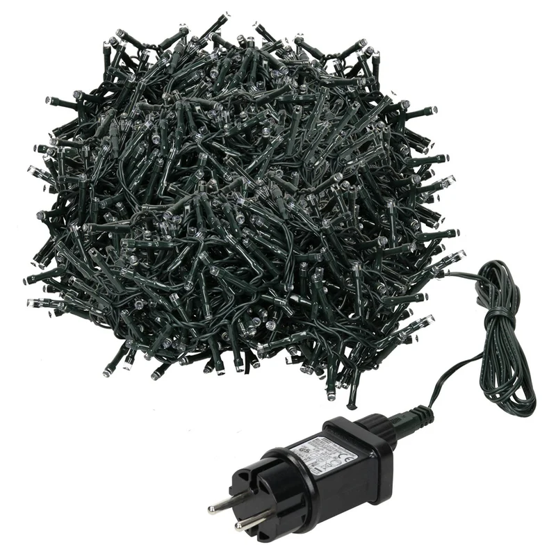 ECD Germany | LED Lichterkette Außen Innen 15 m Warmweiß Weihnachtsbeleuchtung LED Cluster Büschellichterkette Weihnachten wetterfest 750 LED Timer