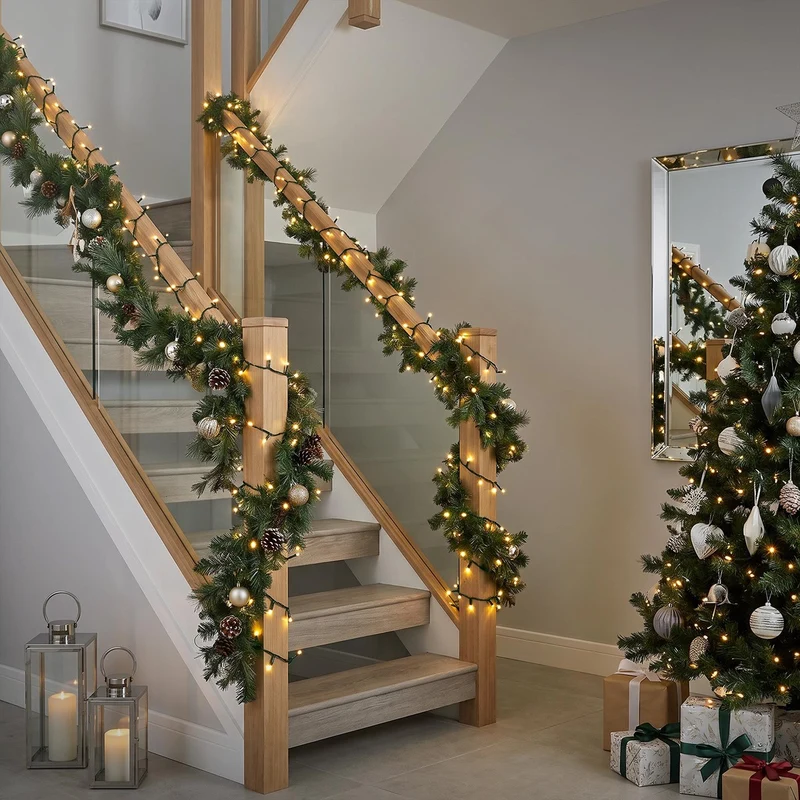 ECD Germany | LED Lichterkette Außen Innen 15 m Warmweiß Weihnachtsbeleuchtung LED Cluster Büschellichterkette Weihnachten wetterfest 750 LED Timer