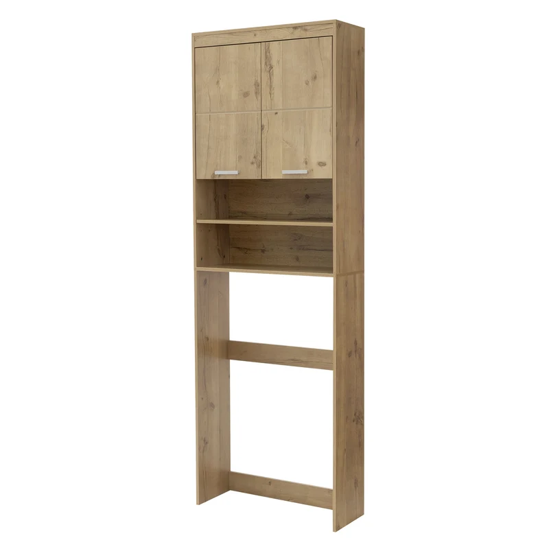 Waschmaschinenschrank mit 2 Türen und 2 offenen Fächern 187,5x63 cm Eichenoptik ML-Design
