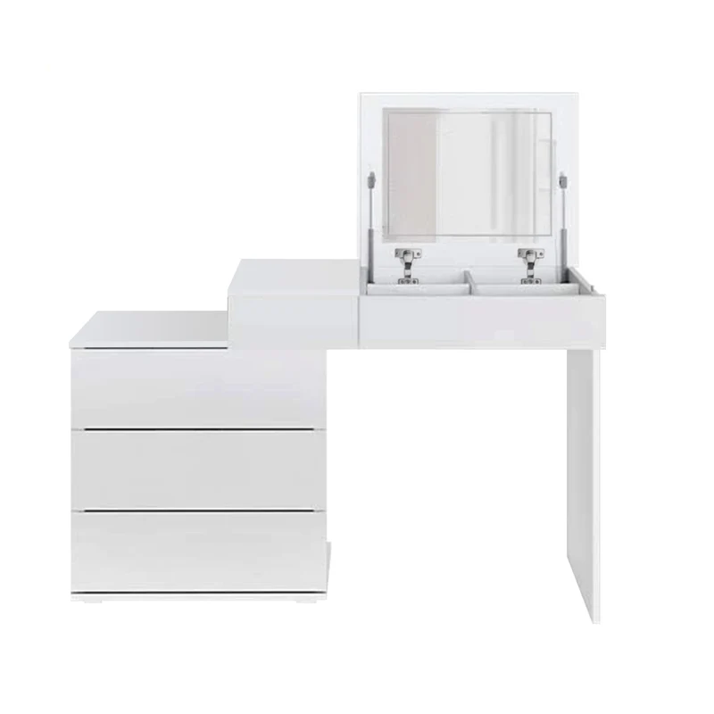 Schminktisch Frisiertisch 117,5x78x45 cm in Weiß mit Klappspiegel & 4 Schubladen ML-Design