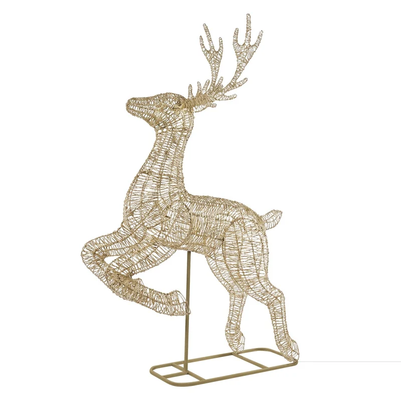 ECD Germany | LED Rentier Outdoor XXL 337 cm Metall Gold Weihnachtsdeko Weihnachtsbeleuchtung Beleuchtete Weihnachtsfigur groß 10000 LED Warmweiß
