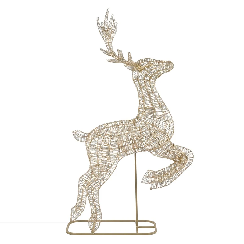 ECD Germany | LED Rentier Outdoor XXL 337 cm Metall Gold Weihnachtsdeko Weihnachtsbeleuchtung Beleuchtete Weihnachtsfigur groß 10000 LED Warmweiß