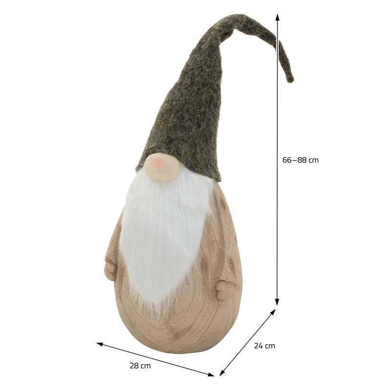 ECD GERMANY | LED-Weihnachtswichtel mit leuchtender Nase 66-88 cm Weihnachtsdeko Innen Wichtelfigur mit Mütze Weihnachtsfigur Zwerg Batteriebetrieben