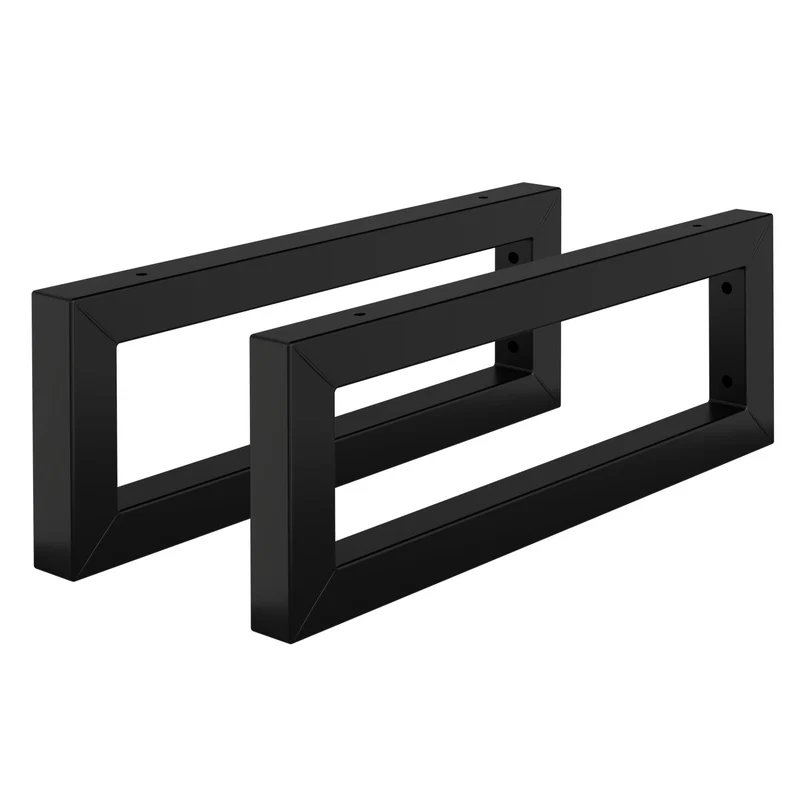 Wandkonsole Regalhalterung 2er Set 450 x 150 mm Schwarz aus Stahl ML-Design