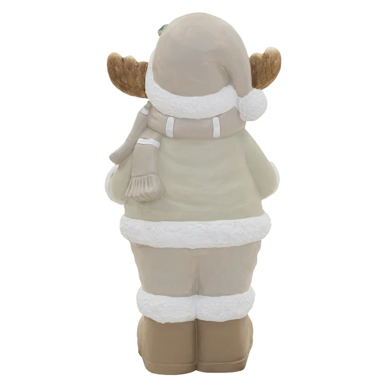 ECD GERMANY | Weihnachtselch-Figur mit LED-Beleuchtung 76 cm Weihnachtsdeko Innen Elch Weihnachtsfigur Batteriebetrieben Weihnachten Dekofigur Rentier
