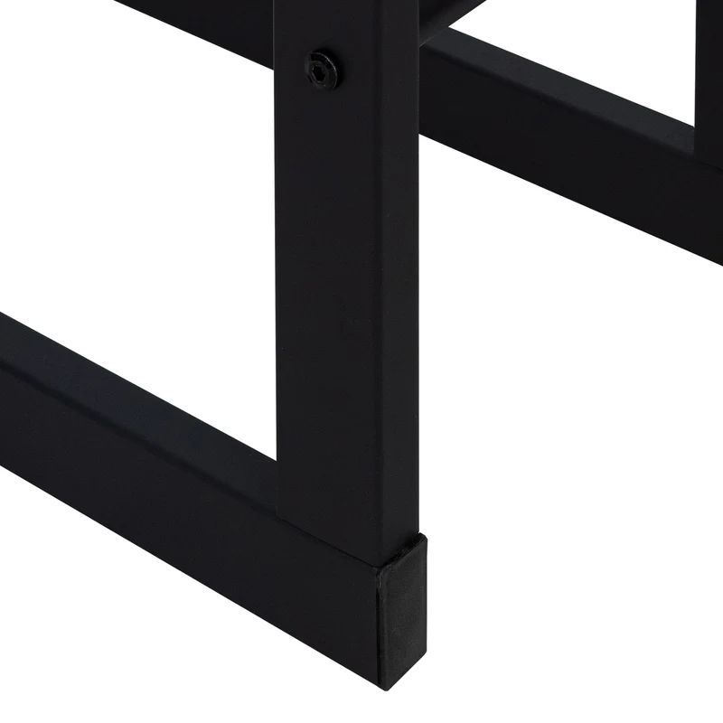 Kaminholzregal 40x100x25 cm Schwarz aus Metall ML-Design