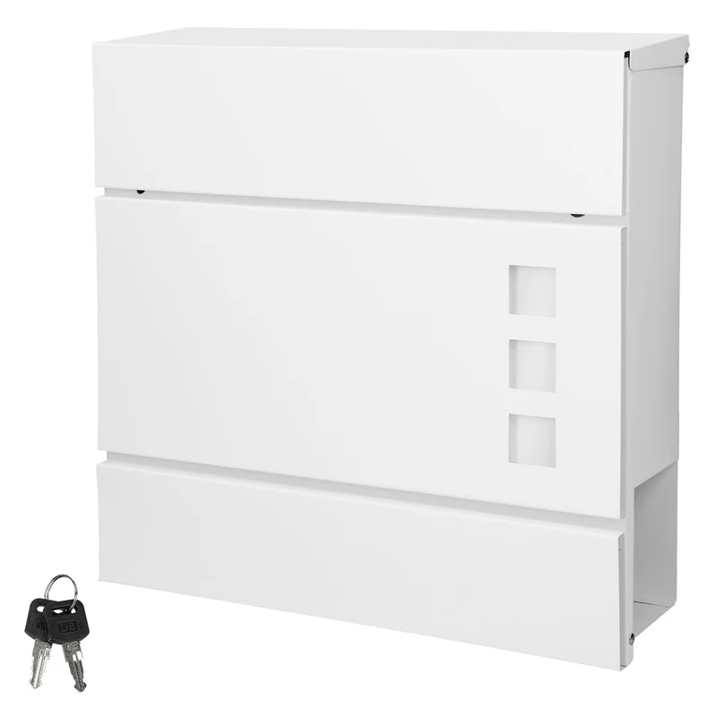 ML-Design | Briefkasten mit Zeitungsfach 37x10,5x36,5 cm aus Stahl Moderner Design