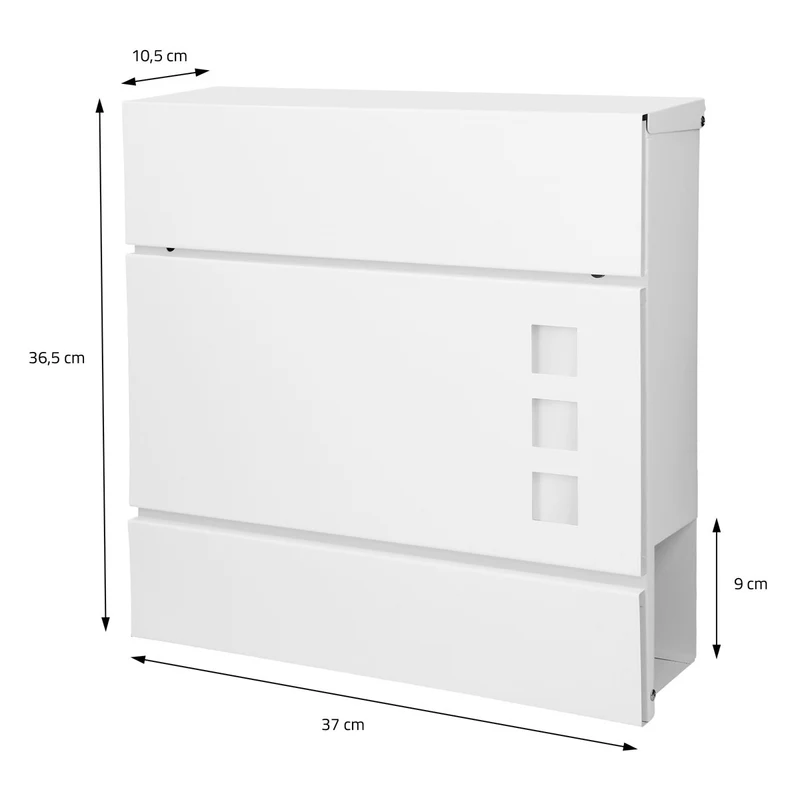 ML-Design | Briefkasten mit Zeitungsfach 37x10,5x36,5 cm aus Stahl Moderner Design