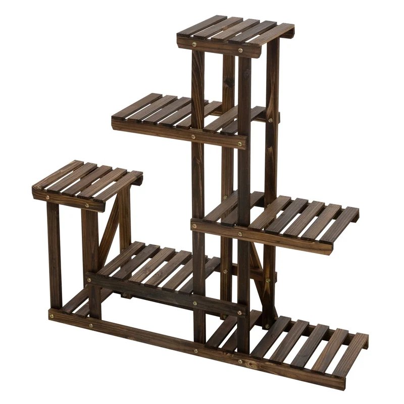 ML-Design | Blumenregal aus Holz, Pflanzenregal mit 6 Ebenen