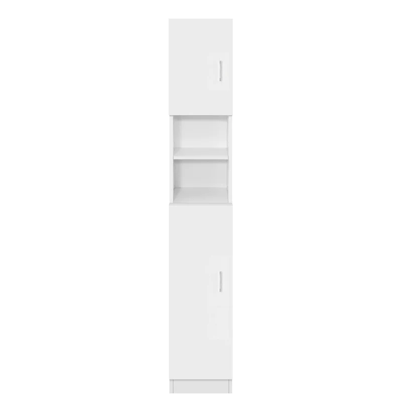 ML-Design | Badezimmerschrank Badschrank Weiß 30x190 cm mit zwei Ablagen
