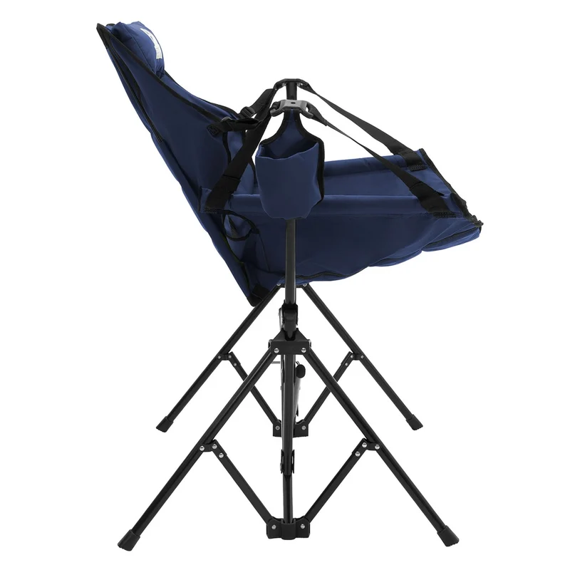 ECD GERMANY | Campingstuhl faltbar mit Stahlgestell Schaukelstuhl bis 150 kg Angelstuhl Klappstuhl verstellbare Rückenlehne Faltstuhl Outdoor