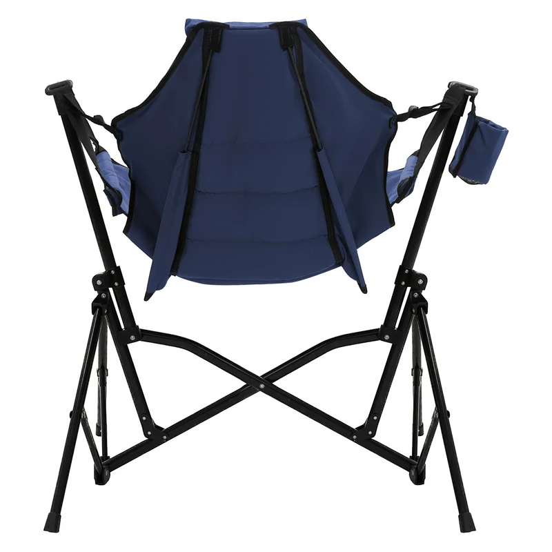 ECD GERMANY | Campingstuhl faltbar mit Stahlgestell Schaukelstuhl bis 150 kg Angelstuhl Klappstuhl verstellbare Rückenlehne Faltstuhl Outdoor