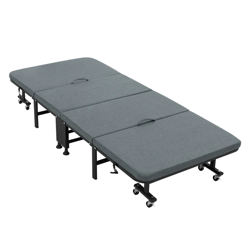 B-Ware Klappbares Gästebett 80x190 cm mit Matratze rollbar für Kinder & Erwachsene bis 200kg belastbar