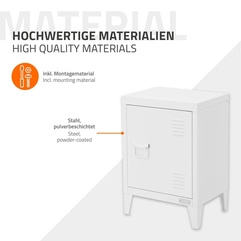 Aktenschrank Büroschrank Industrial 40x30x57,5 cm Weiß aus Stahl ML-Design