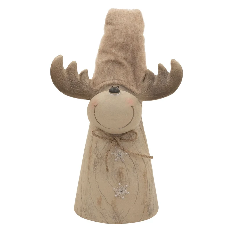 ECD GERMANY | Weihnachtselch-Figur mit LED-Beleuchtung 45-63 cm Braun Weihnachtsdeko Innen LED-Rentier Weihnachtsfigur Batteriebetrieben Dekofigur