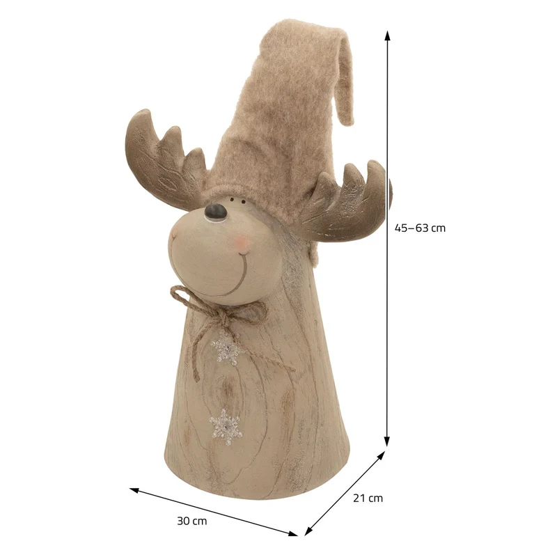 ECD GERMANY | Weihnachtselch-Figur mit LED-Beleuchtung 45-63 cm Braun Weihnachtsdeko Innen LED-Rentier Weihnachtsfigur Batteriebetrieben Dekofigur