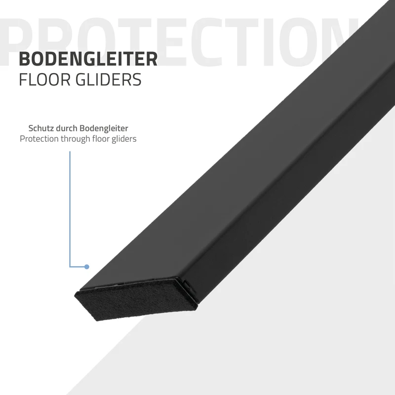 2er Set Tischkufen Bankkufen Loft 44x42 cm Schwarz Profil 8x2 cm Stahl U-Form ML-Design