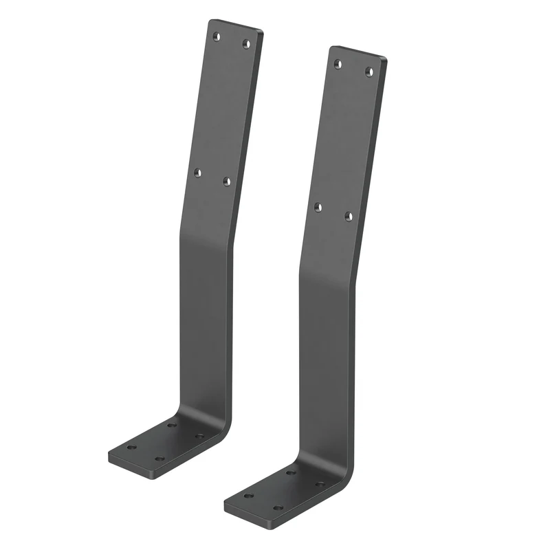 Rückenlehnenhalterung 2er Set 345 x 90 mm Grau aus Stahl ML-Design