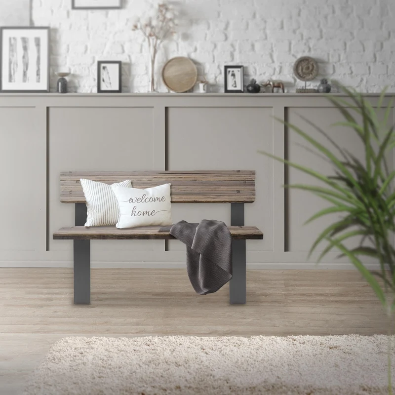 Bankgestell Bankkufen 2er Set O-Design 40 x 78,5 cm Anthrazit aus Stahl ML-Design