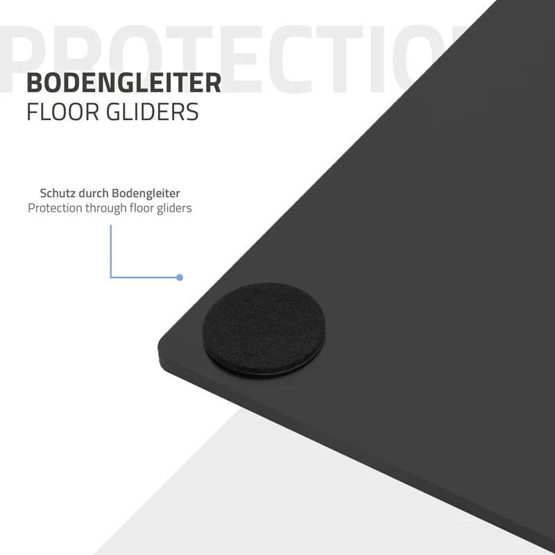 Tischgestell Single Schwarz Höhe 72cm aus pulverbeschichteteter Stahl 43x43 cm Bodenplatte Montagematerial ML-Design