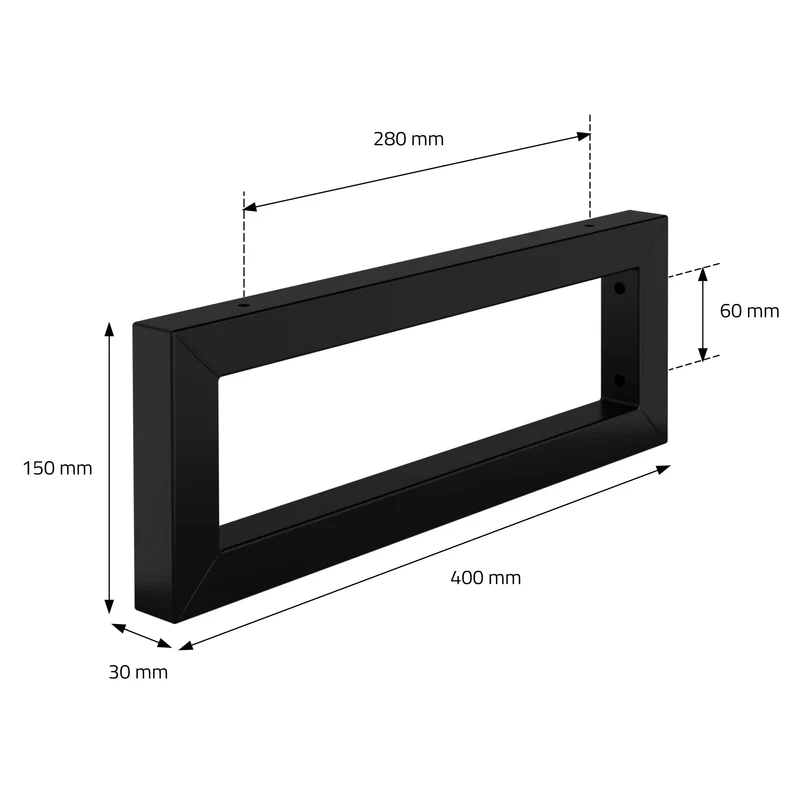 Wandkonsole für Waschtisch 2er Set 400x150 mm Schwarz aus Stahl ML-Design