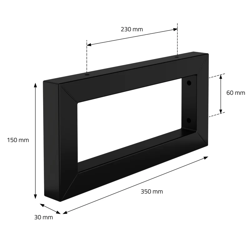 Wandkonsole Regalhalterung 2er Set 350 x 150 mm Schwarz aus Stahl ML-Design