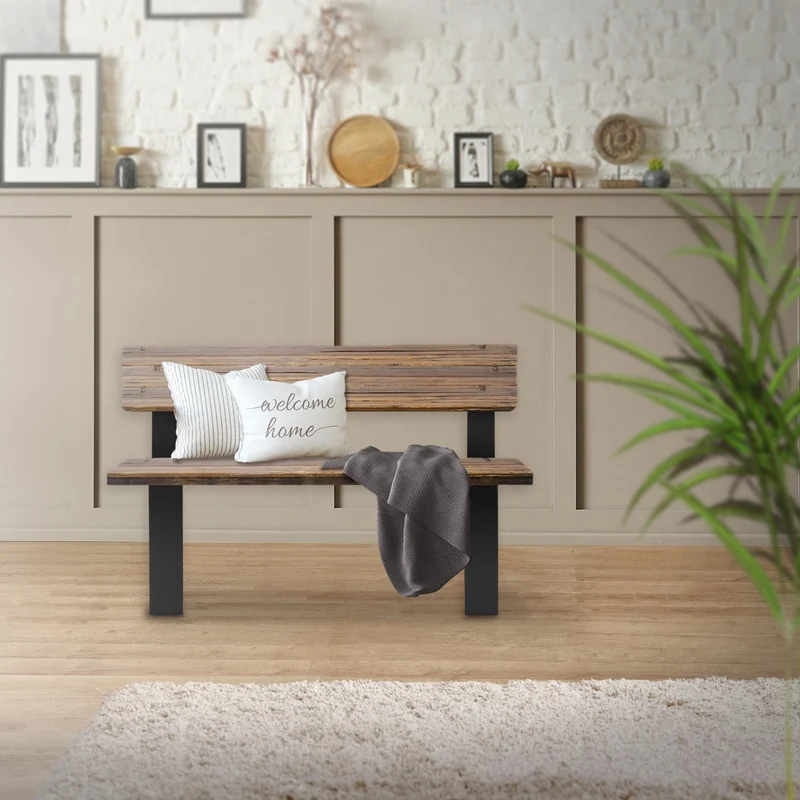 Bankgestell Bankkufen 2er Set O-Design 40 x 78,5 cm Schwarz aus Stahl ML-Design