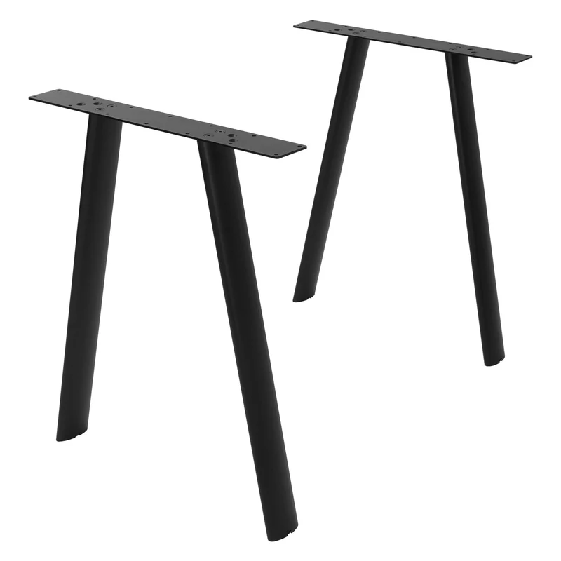 ML-DESIGN | Tischbeine 2er Set A-Form mit ovalem Profil 60x72 cm aus Stahl Schwarz Tischgestell Tischfüße Tischkufen für Esstisch & Schreibtisch