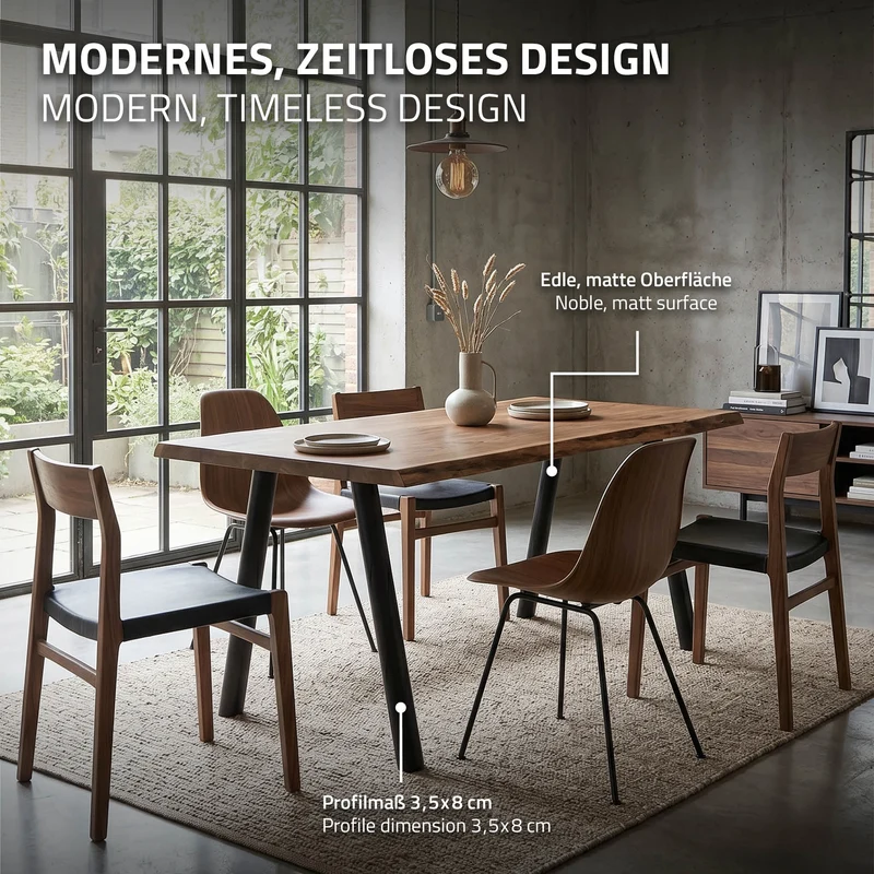 ML-DESIGN | Tischbeine 2er Set A-Form mit ovalem Profil 60x72 cm aus Stahl Schwarz Tischgestell Tischfüße Tischkufen für Esstisch & Schreibtisch