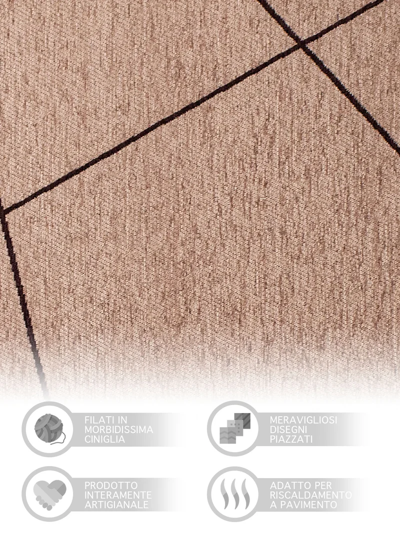 Tappeto Arredo Modero in Ciniglia Made in italy Il Gruppone