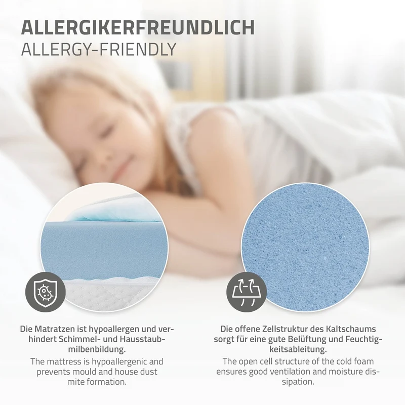 ML-DESIGN | Kinderbett mit Matratze und Lattenrost & Dach aus massivem Kiefernholz 90x200 cm Natur Hausbett Montessori Bettgestell für Mädchen Jungen