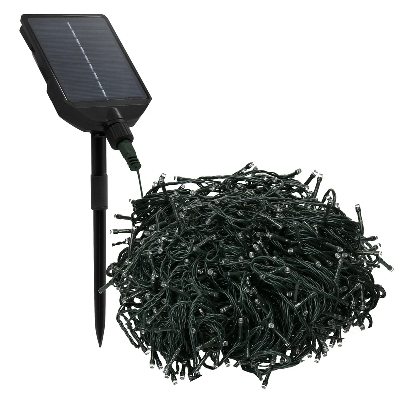 LED Solar Cluster Lichterkette 16 m mit 800 warmweißen LEDs 13 Modi & Timer