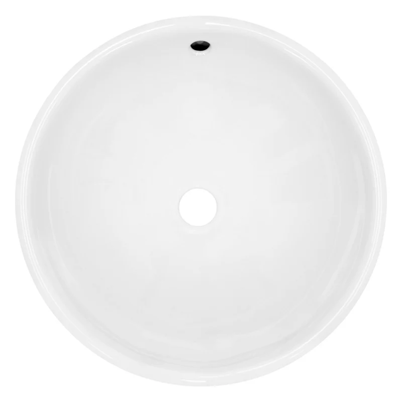 LuxeBath | Waschbecken Rund inkl. Überlauf Ø 420x170 mm aus Keramik Waschplatz Handwaschbecken für das Badezimmer