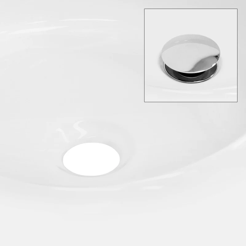 LuxeBath | Waschbecken Rund inkl. Überlauf Ø 420x170 mm aus Keramik Waschplatz Handwaschbecken für das Badezimmer