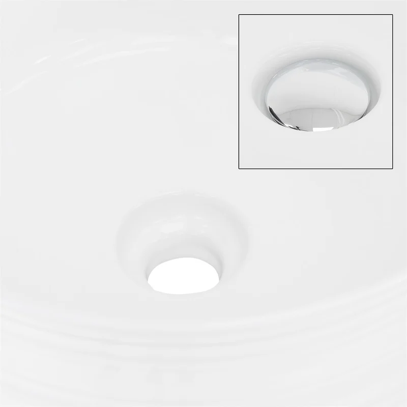 LuxeBath | Waschbecken Rund ohne Überlauf Ø 410x180 mm aus Keramik Waschplatz Handwaschbecken für das Badezimmer