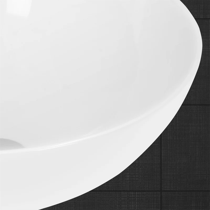 LuxeBath | Waschbecken Rund ohne Überlauf aus Keramik Waschplatz Handwaschbecken für das Badezimmer