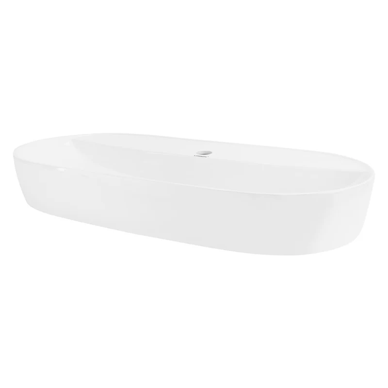 LuxeBath | Waschbecken Oval ohne Überlauf aus Keramik Waschplatz Handwaschbecken für das Badezimmer