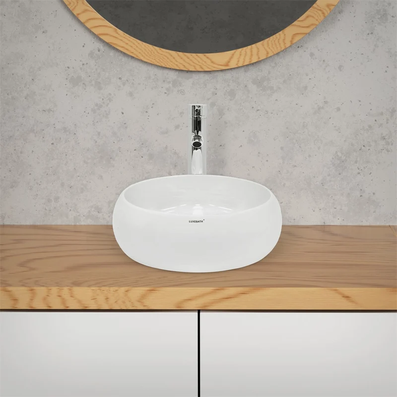LuxeBath | Waschbecken ohne Überlauf aus Keramik Waschplatz Handwaschbecken für das Badezimmer
