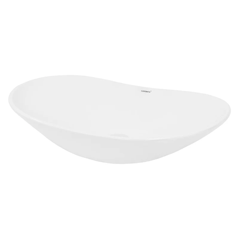 LuxeBath | Waschbecken Oval ohne Überlauf aus Keramik Waschplatz Handwaschbecken für das Badezimmer